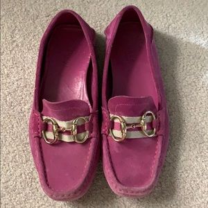 Gucci pink driving moccasins
